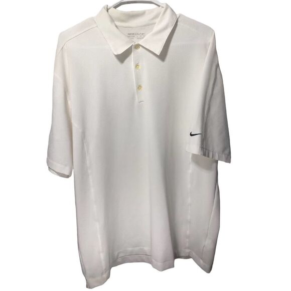 Nike Golf Polo FitDry XL Polyester Spandex Buttons Off-White - Picture 2 of 8
